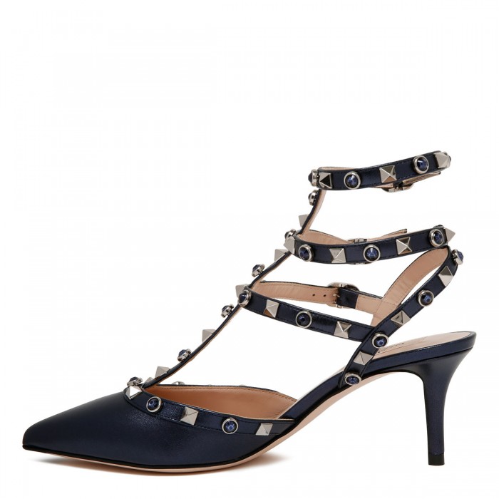 Rockstud ankle strap pumps