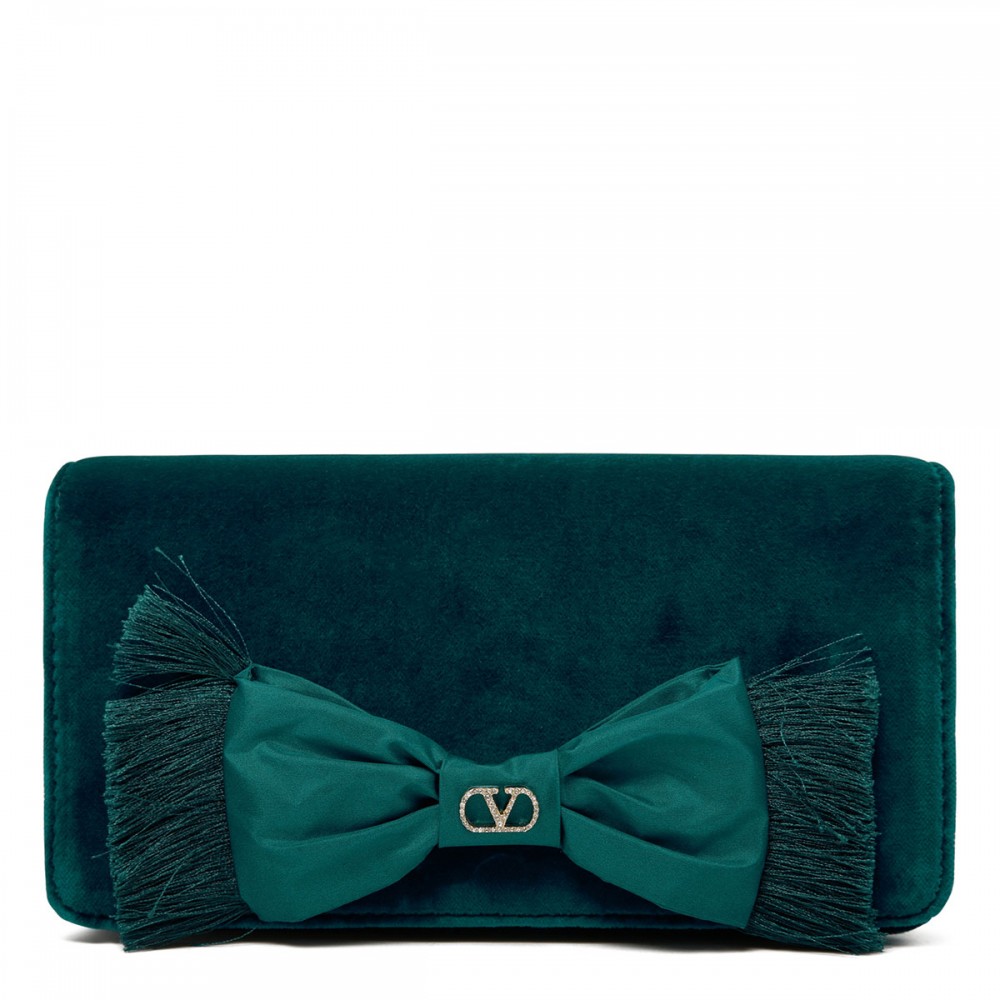 VLogo Signature mini velvet shoulder bag