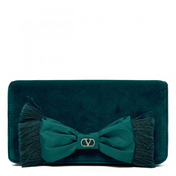 VLogo Signature mini velvet shoulder bag