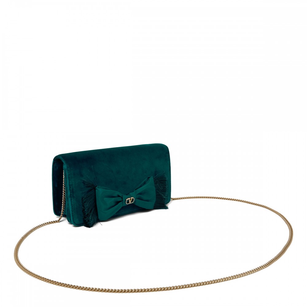 VLogo Signature mini velvet shoulder bag