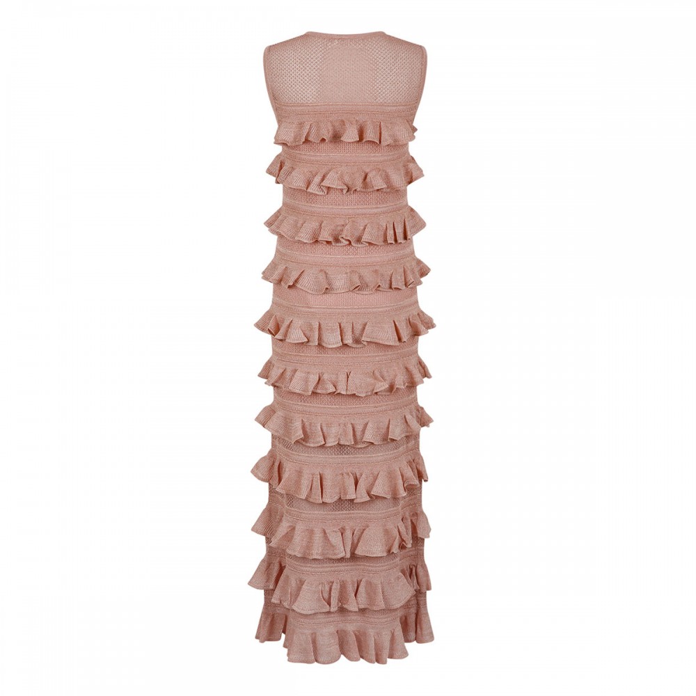 Luna lace frill midi dress