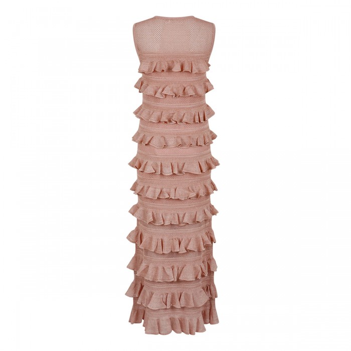 Luna lace frill midi dress