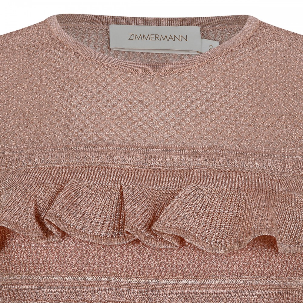 Luna lace frill midi dress