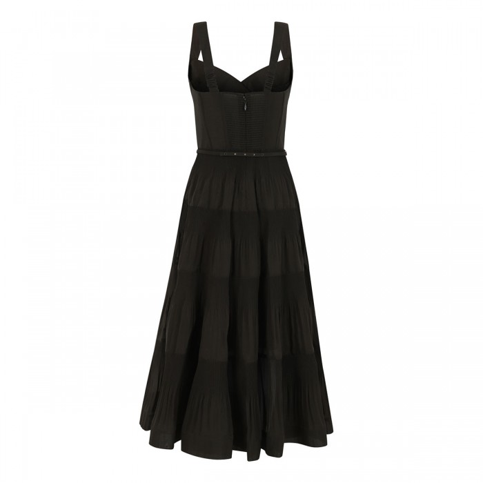 Pleated draped midi dress