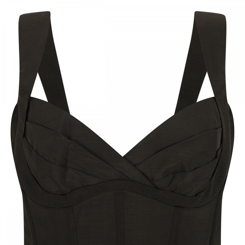 Pleated draped midi dress