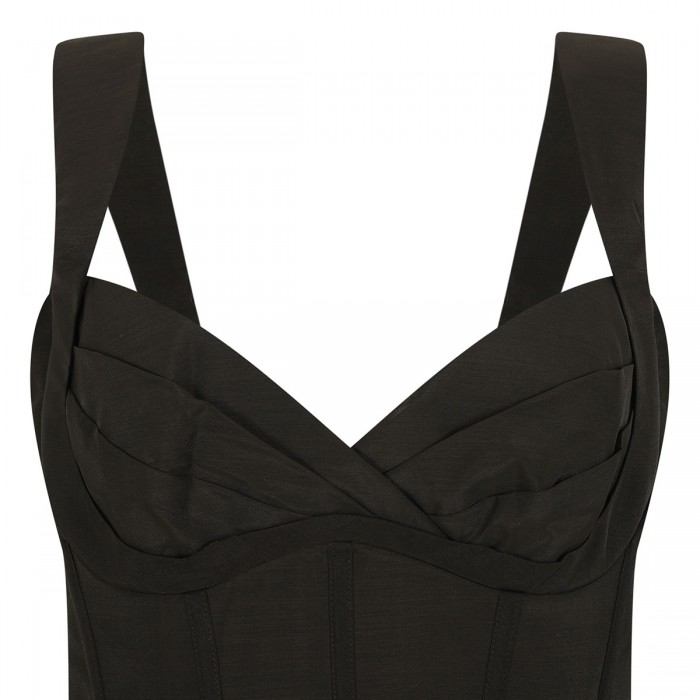 Pleated draped midi dress