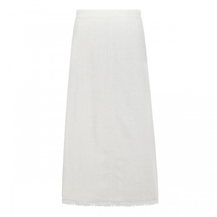 Fiocchi cotton and linen basketweave skirt