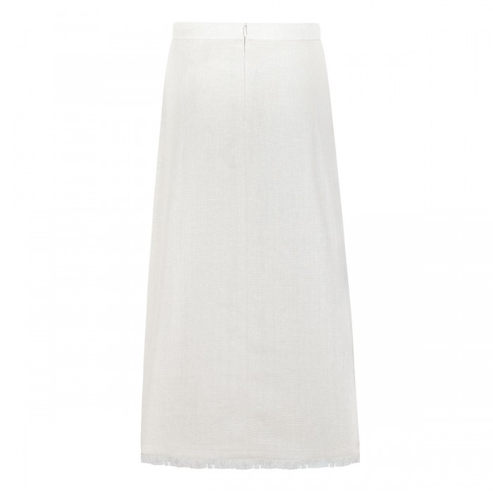Fiocchi cotton and linen basketweave skirt