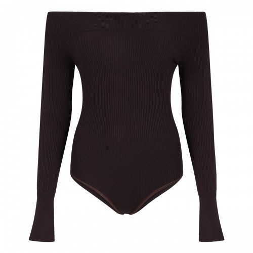 Sculpting rib-knit...