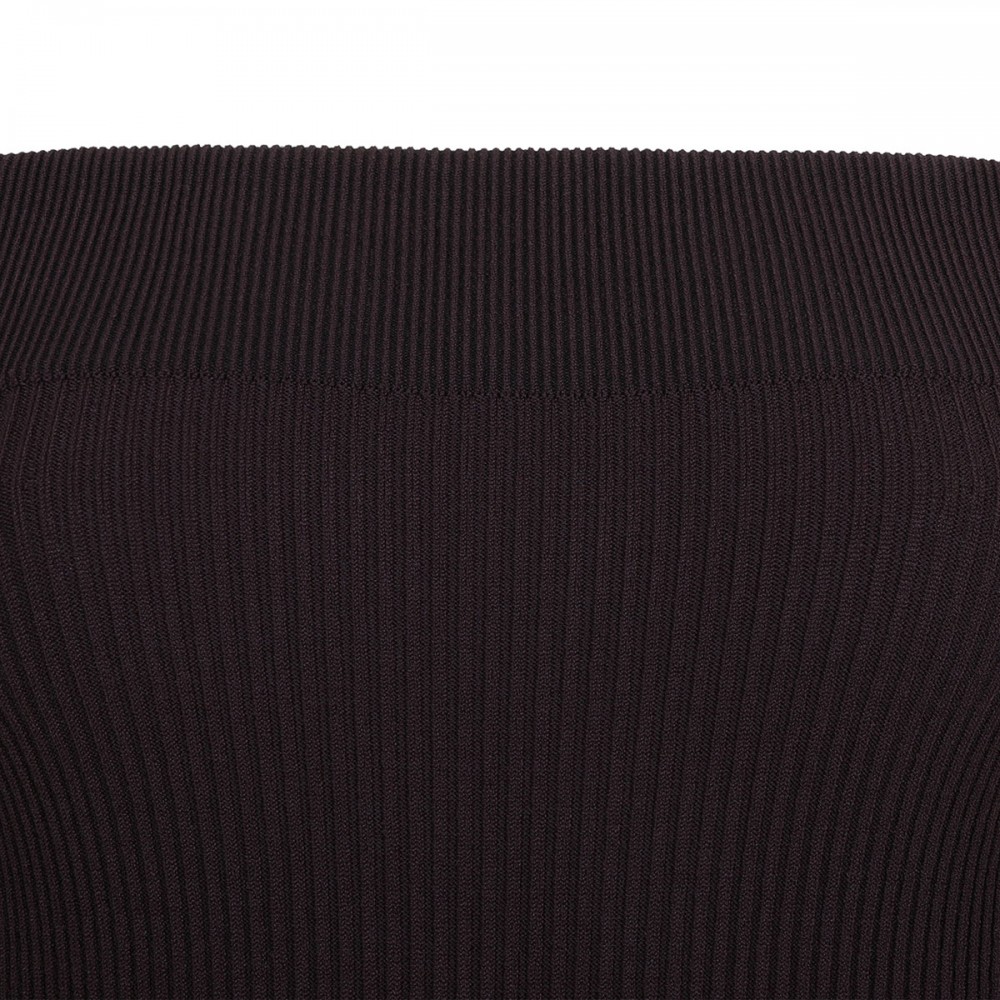 Sculpting rib-knit off-shoulder top