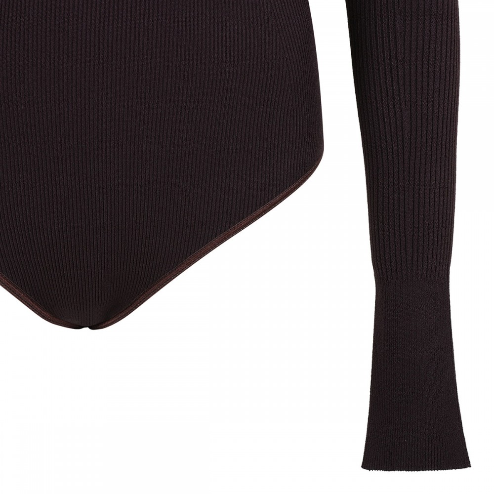 Sculpting rib-knit off-shoulder top