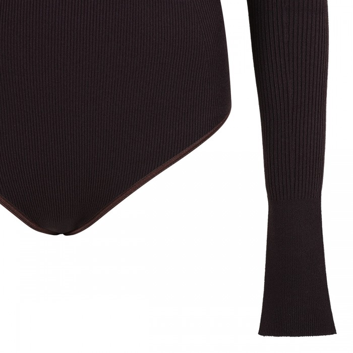 Sculpting rib-knit off-shoulder top