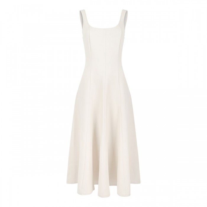 Seamed cotton-blend dress