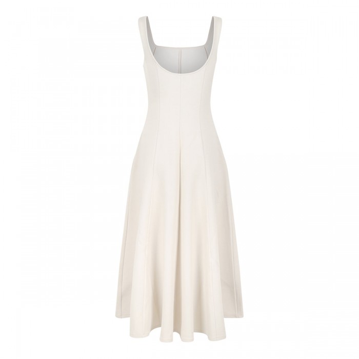 Seamed cotton-blend dress