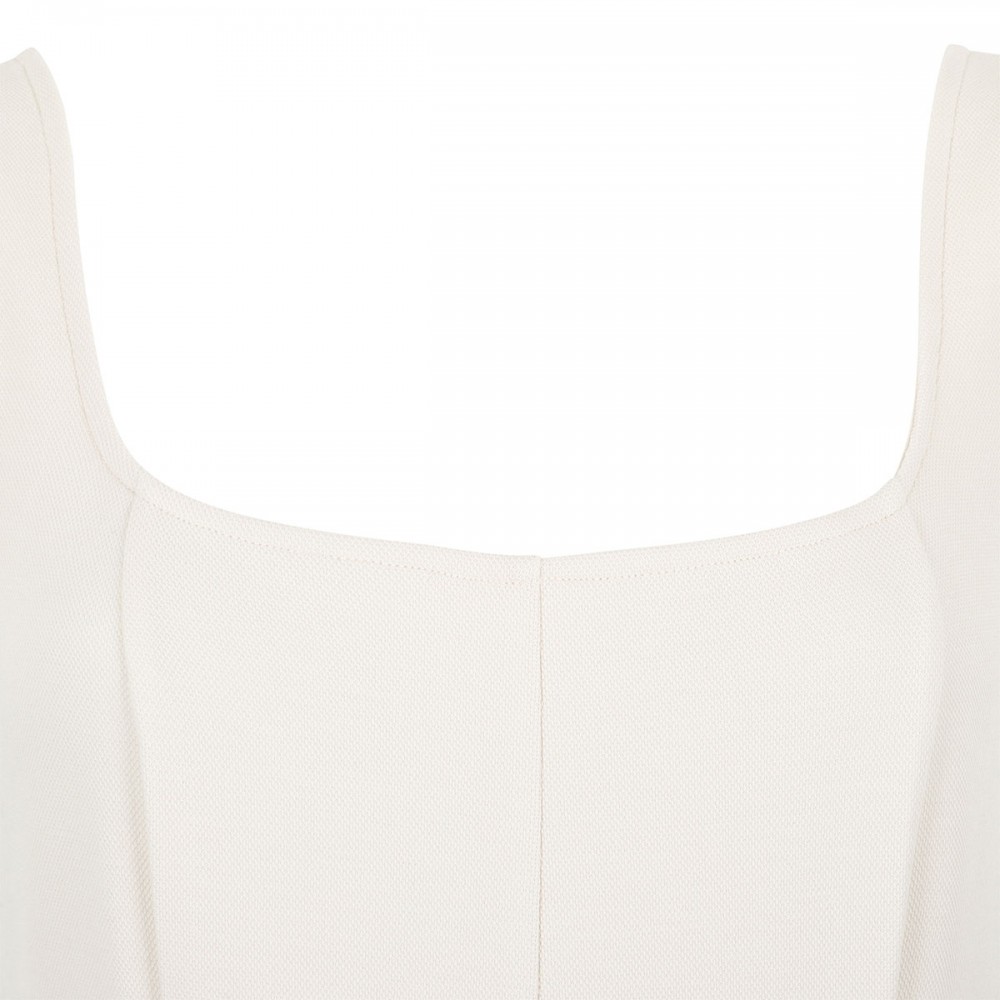 Seamed cotton-blend dress