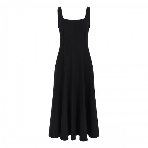 Seamed cotton-blend dress