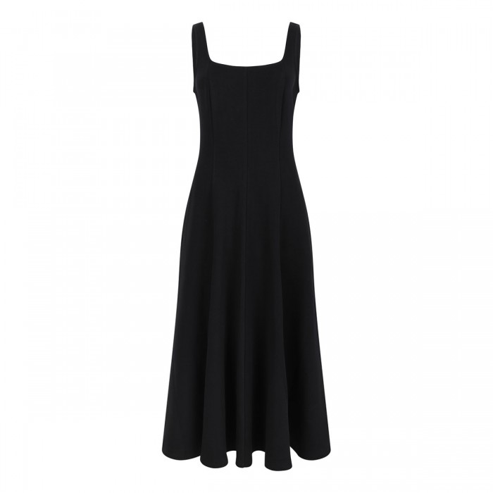 Seamed cotton-blend dress