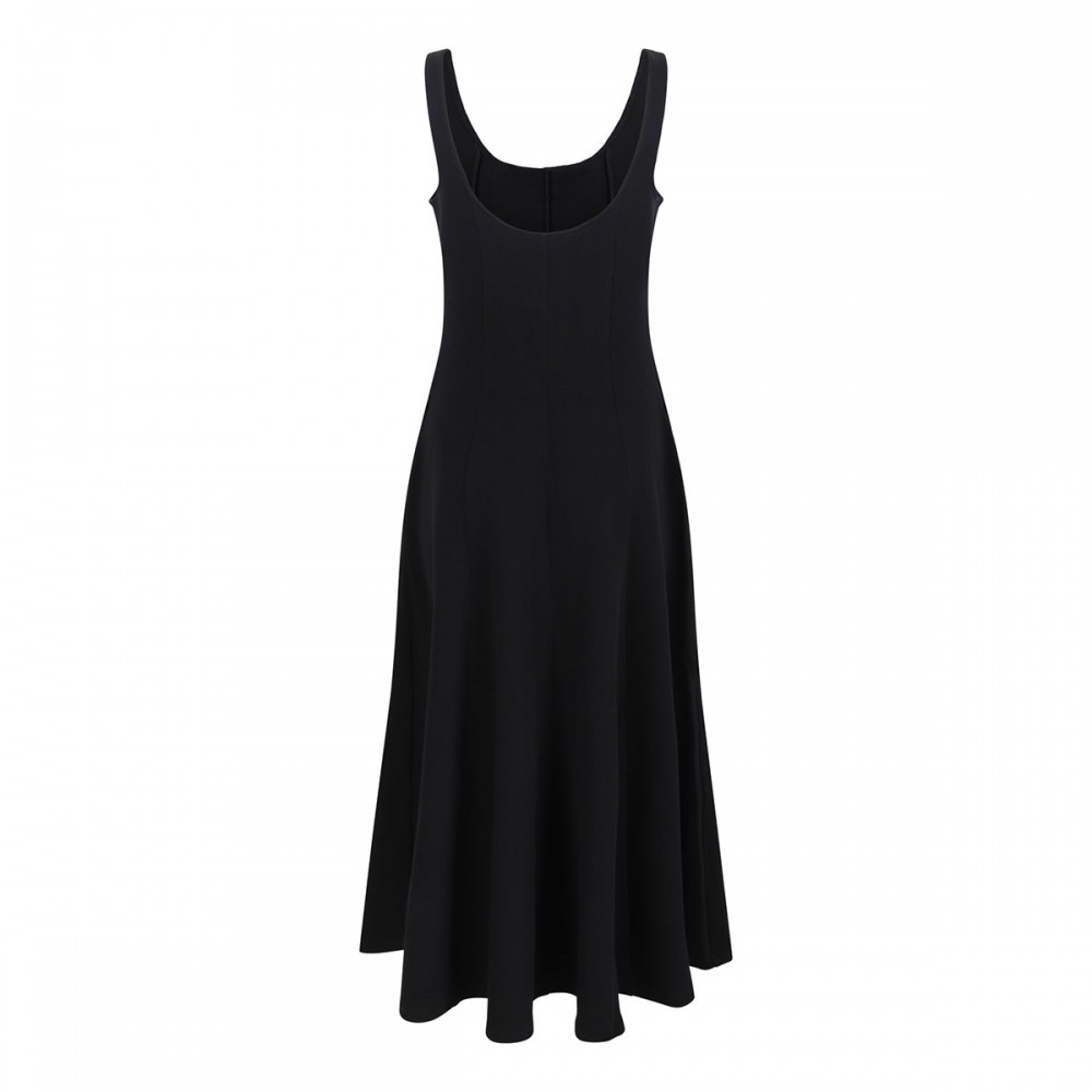 Seamed cotton-blend dress