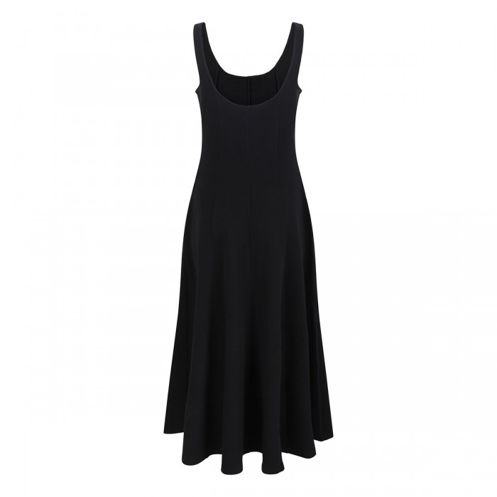 Seamed cotton-blend dress