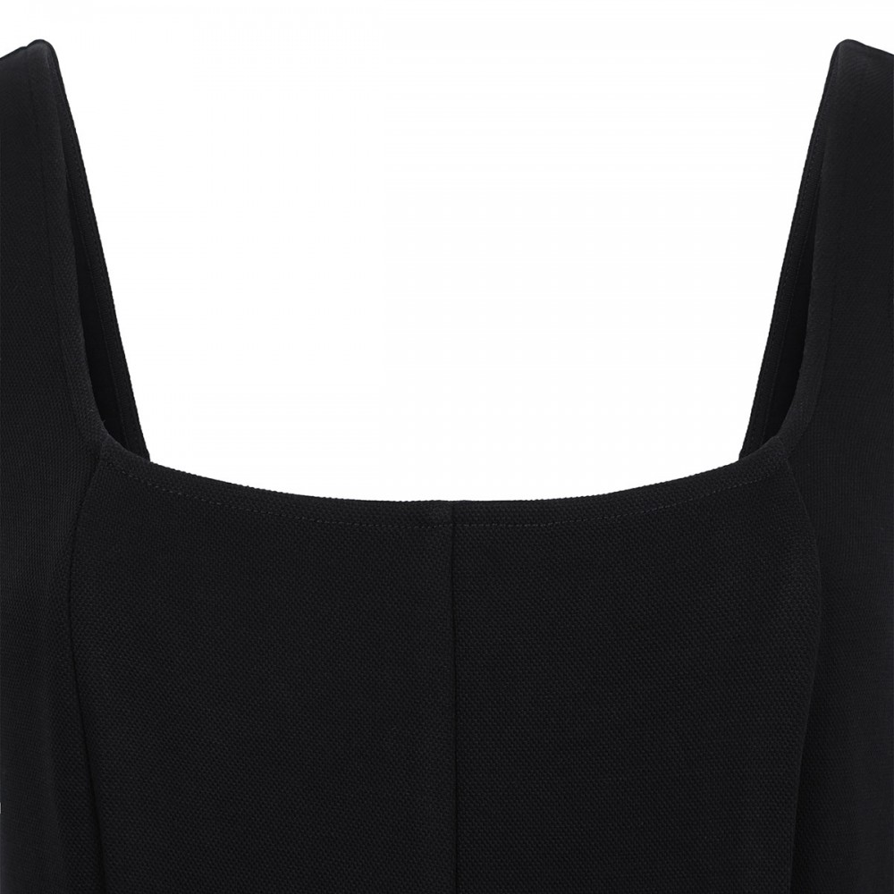 Seamed cotton-blend dress