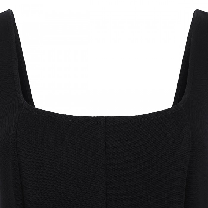 Seamed cotton-blend dress