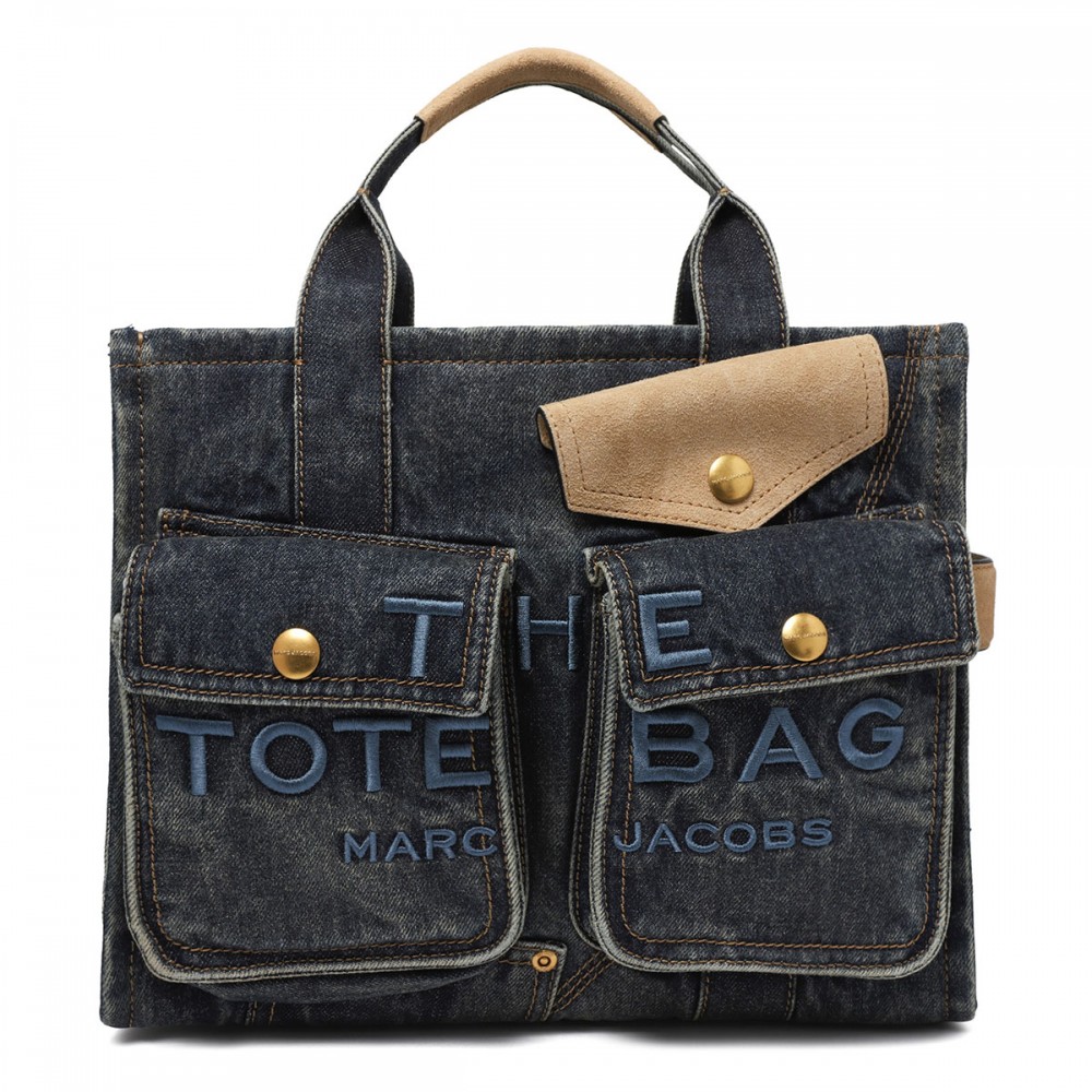 The Denim suede medium cargo tote bag
