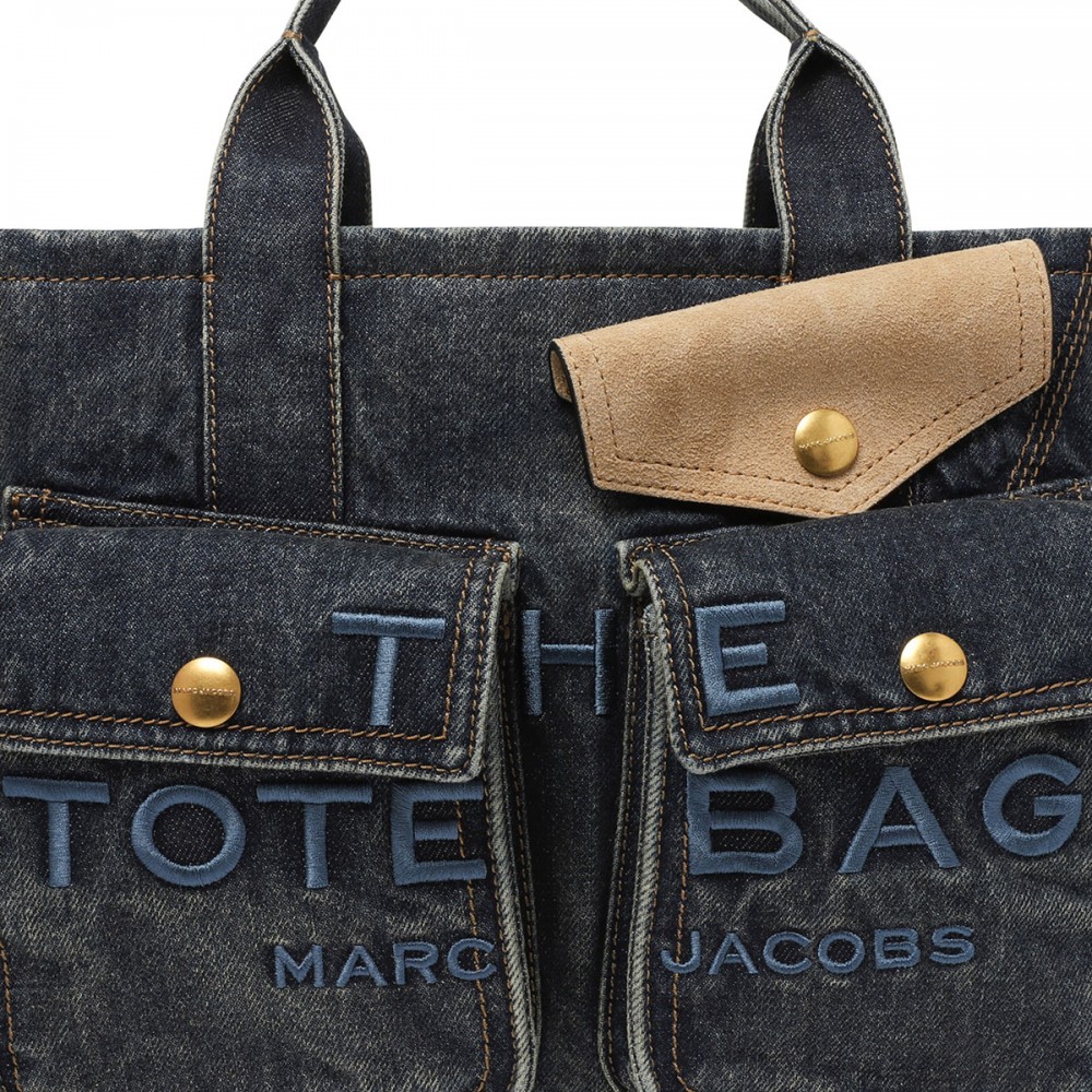 The Denim suede medium cargo tote bag