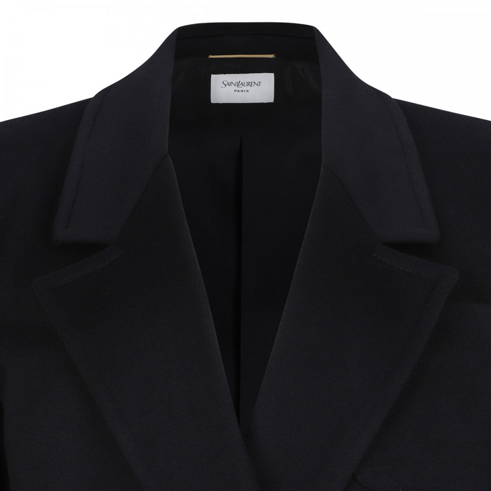 Double-breasted wool-blend jacket