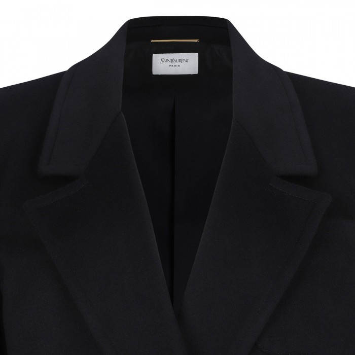 Double-breasted wool-blend jacket