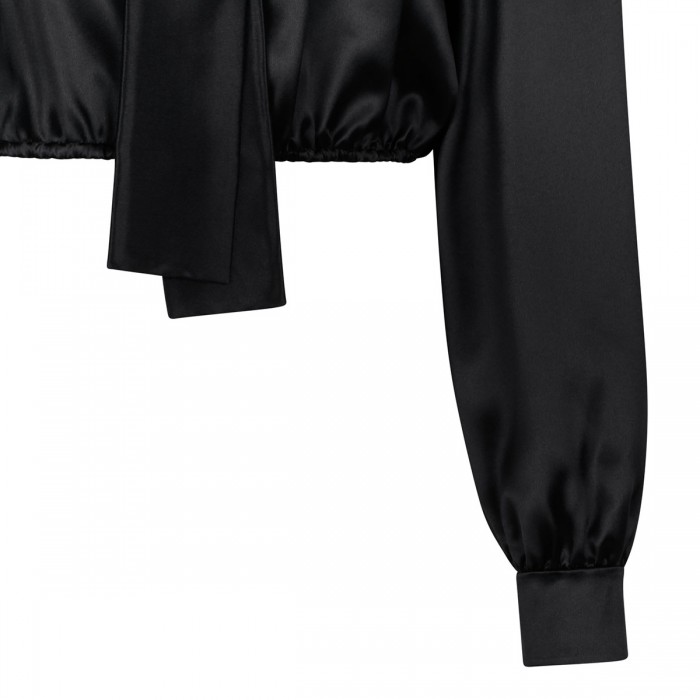 Silk georgette and lace blouse