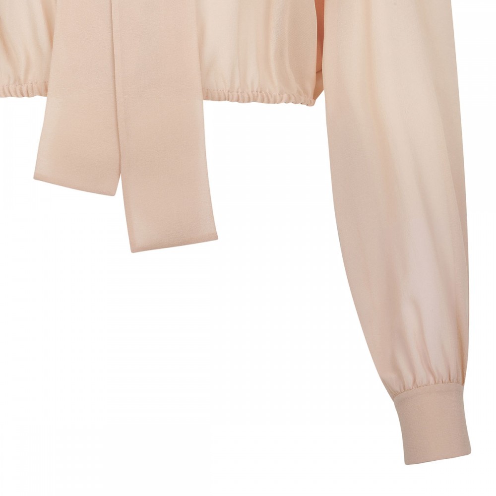 Silk georgette and lace blouse