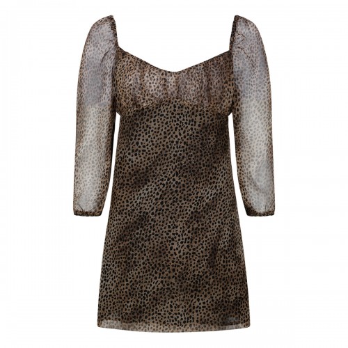 Leopard silk mini dress