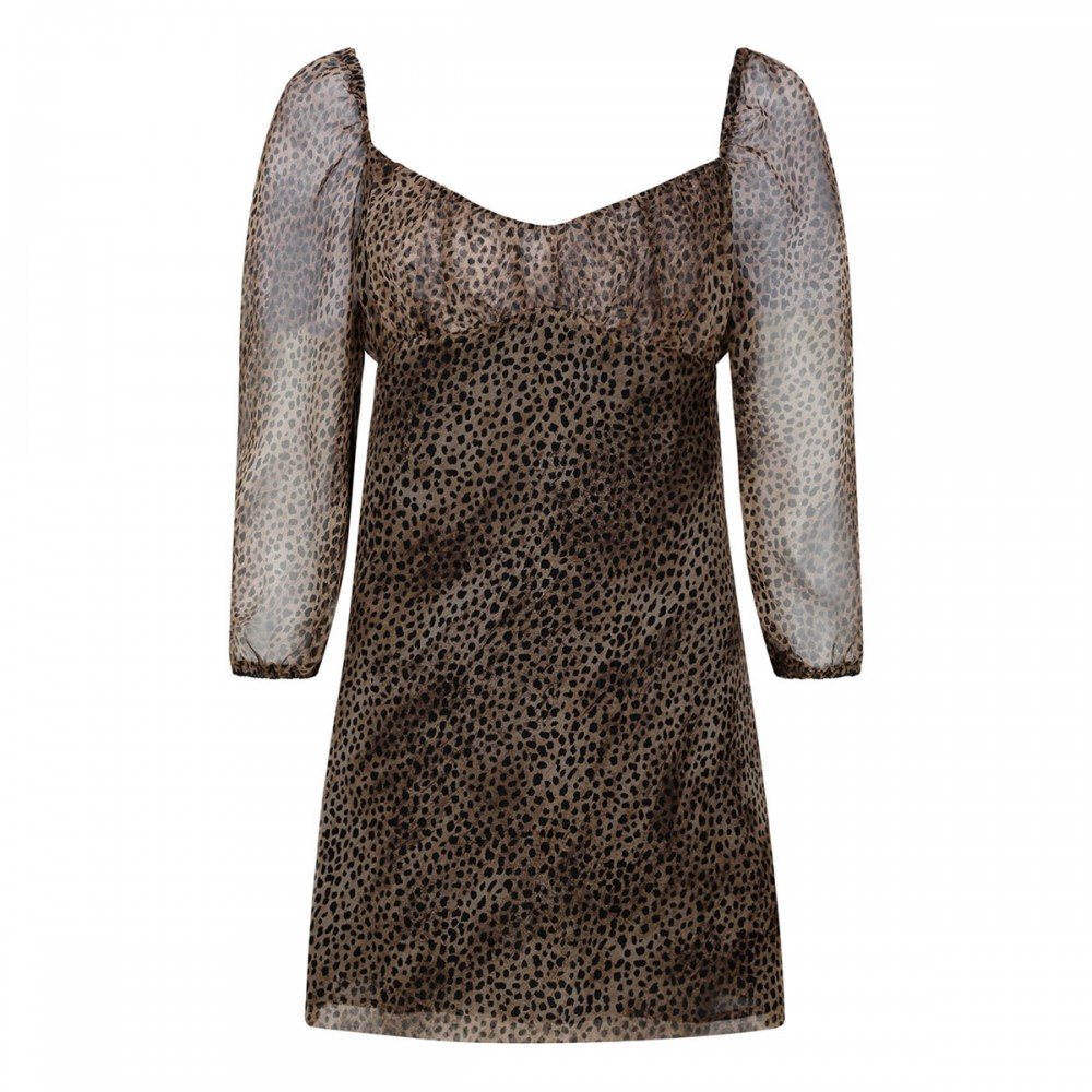 Leopard silk mini dress