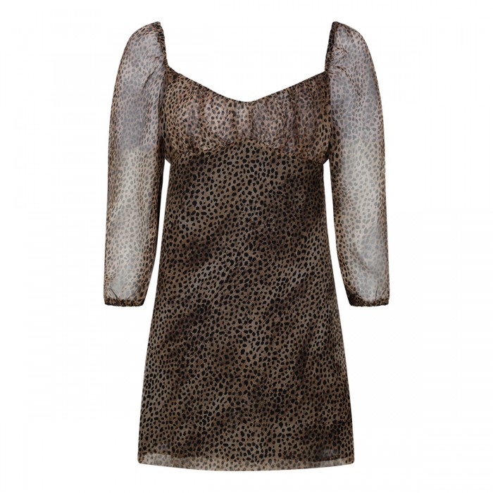 Leopard silk mini dress