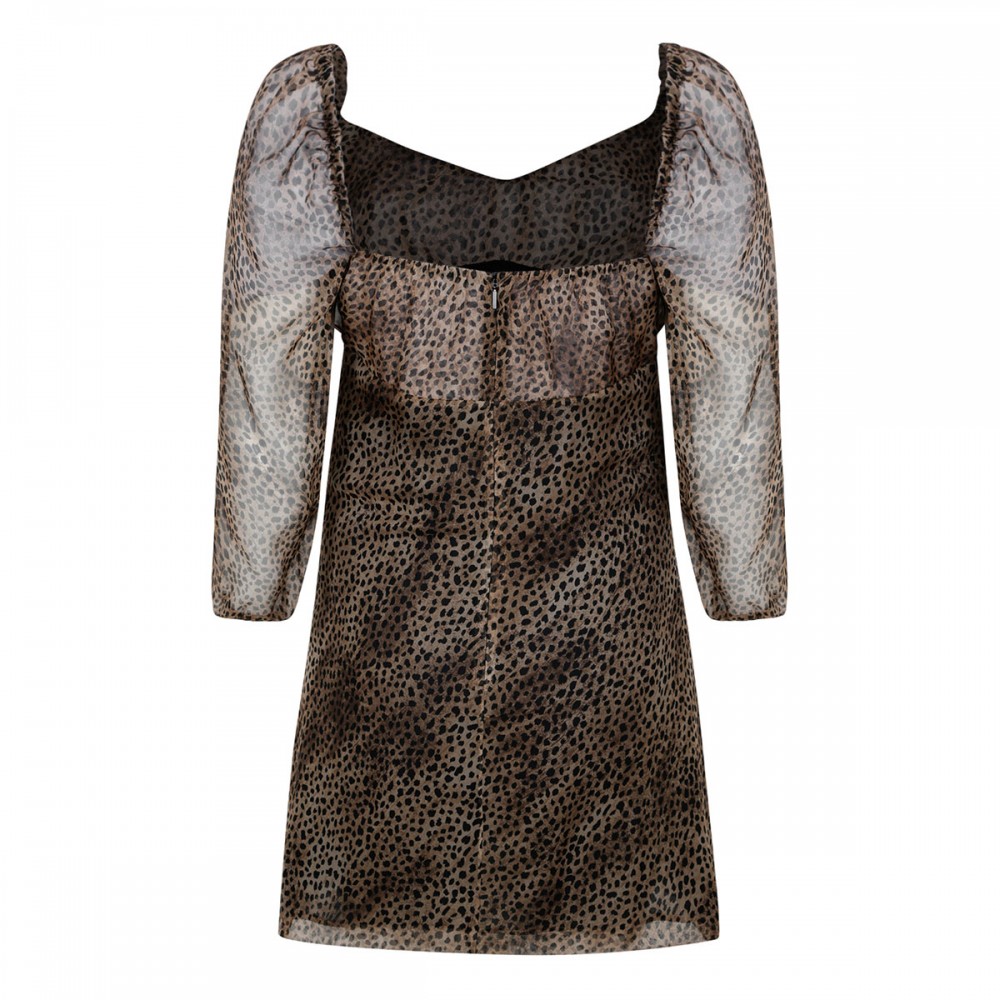 Leopard silk mini dress