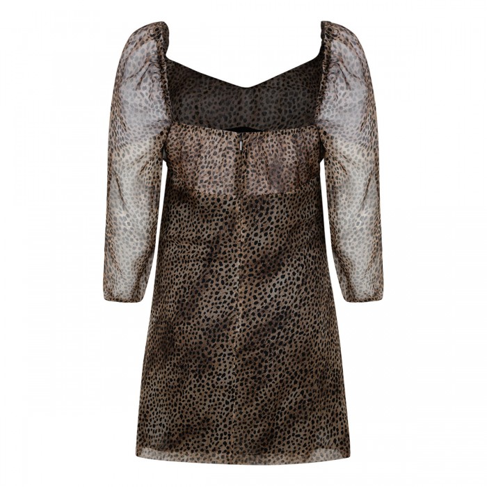 Leopard silk mini dress