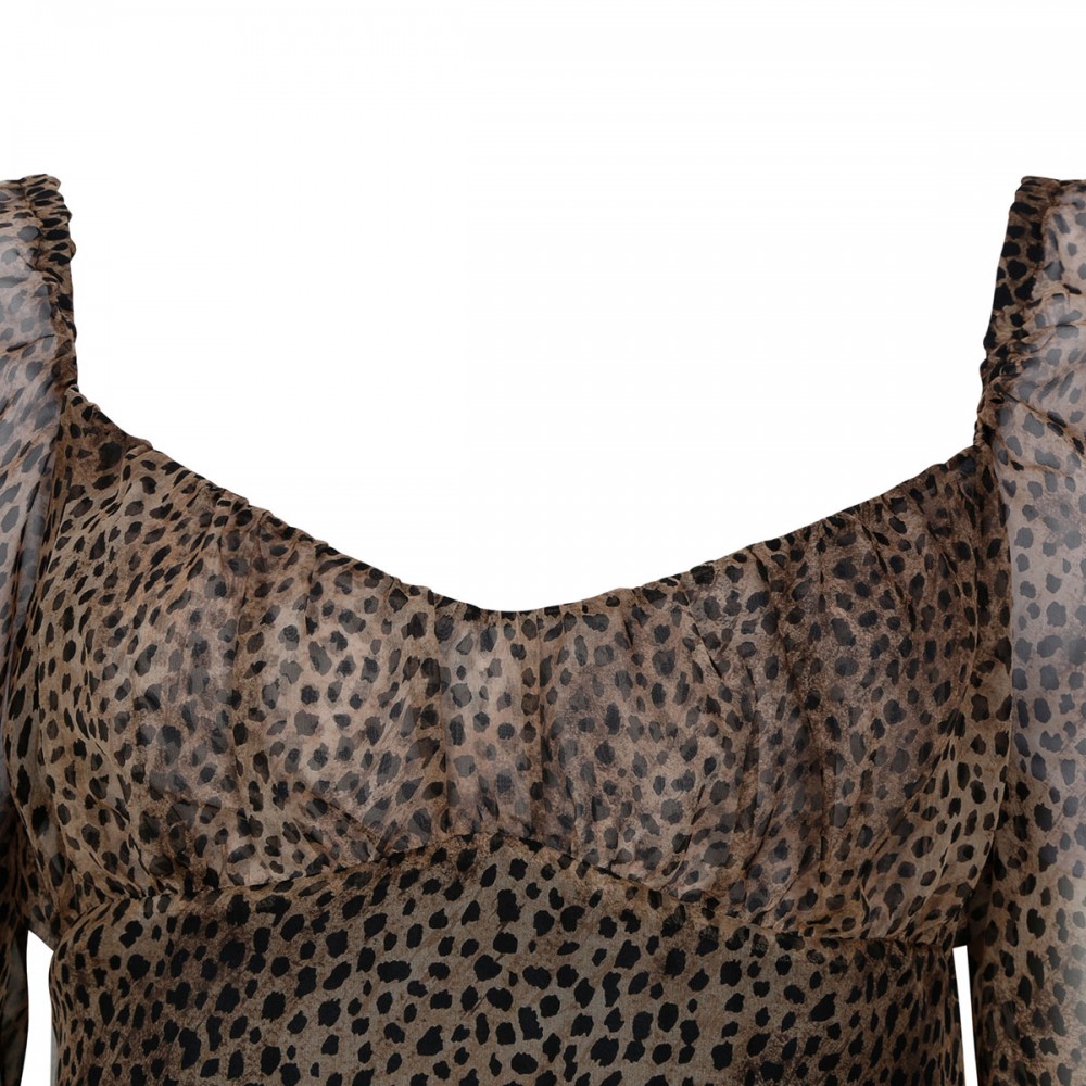 Leopard silk mini dress