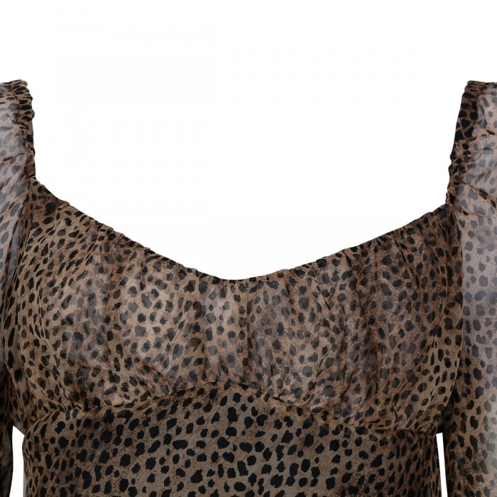 Leopard silk mini dress