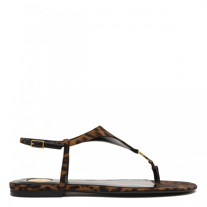 Cassandra leopard thong sandals