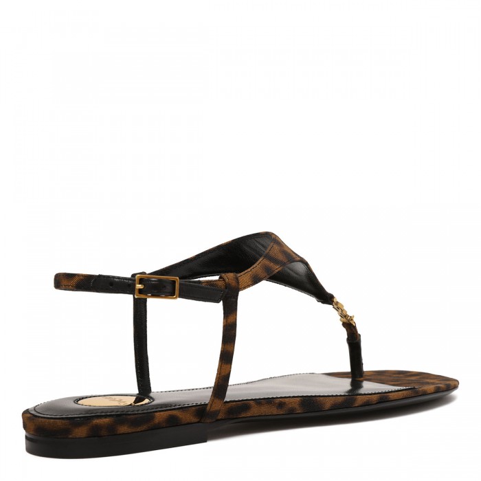 Cassandra leopard thong sandals