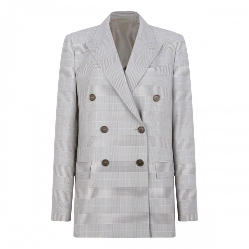 Reva check wool blazer
