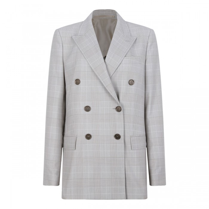 Reva check wool blazer