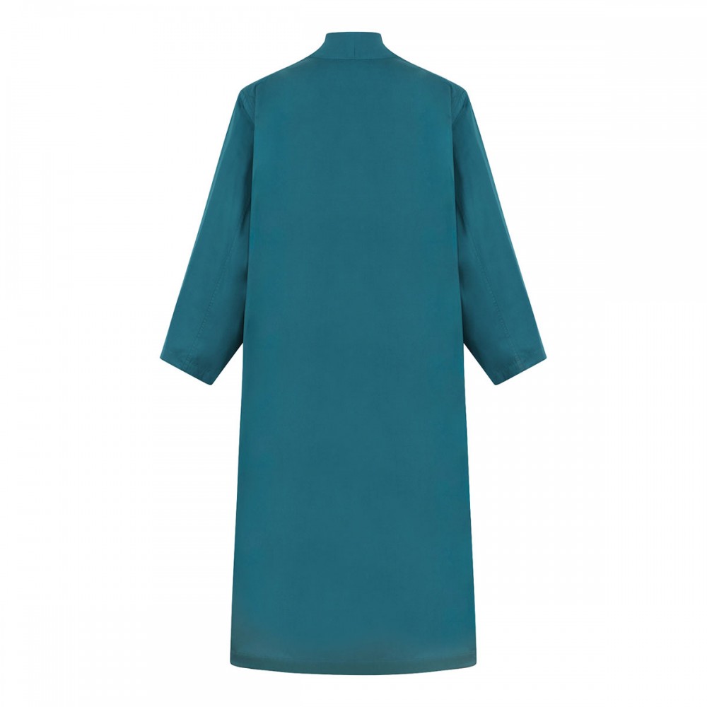 Asymmetric poplin coat