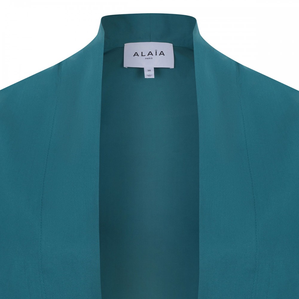 Asymmetric poplin coat