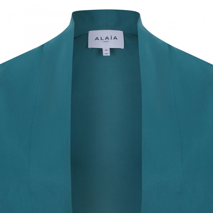 Asymmetric poplin coat