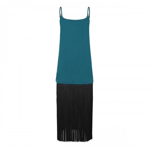 Fringed slip dress