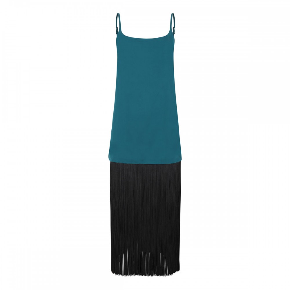 Fringed slip dress