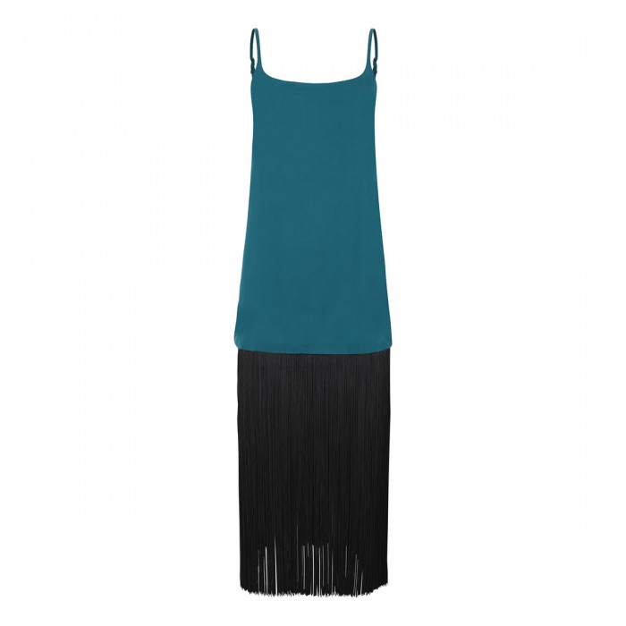 Fringed slip dress