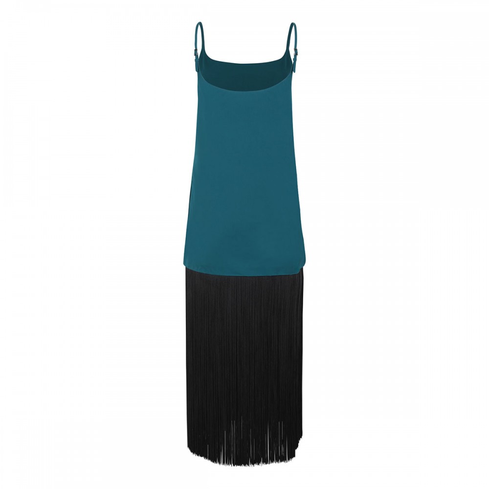 Fringed slip dress