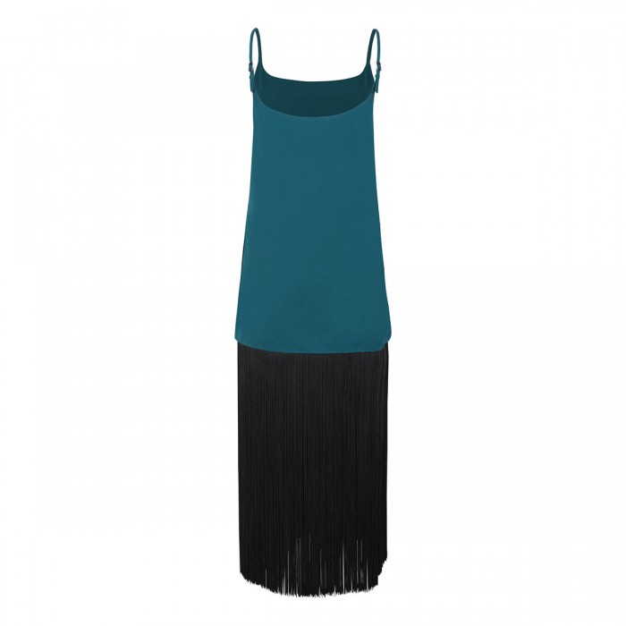 Fringed slip dress